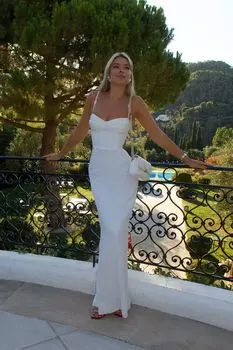 Платье- макси со складками на чашках