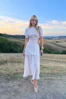 Платье-миди асимметричное из шифона