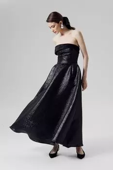 Платье-миди из жаккарда с отворотом