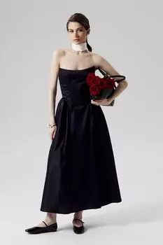 Платье-миди на корсетной основе с рельефами