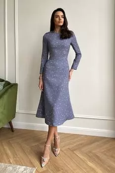 Платье миди с длинным рукавом и юбкой «годе»