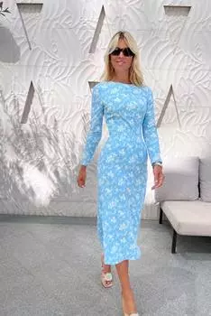 Платье миди с длинным рукавом и юбкой «годе»