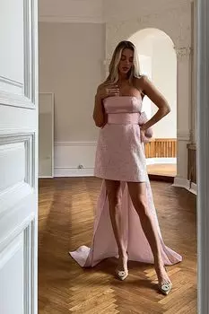 Платье-мини футляр со съемным бантом