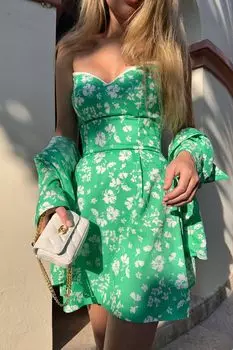 Платье-мини на корсетной основе с фигурной линией лифа