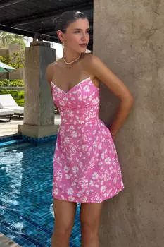 Платье-мини на корсетной основе с фигурной линией лифа