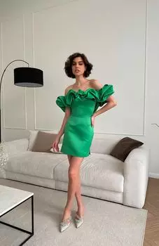 Платье-мини со сборкой "Безе"