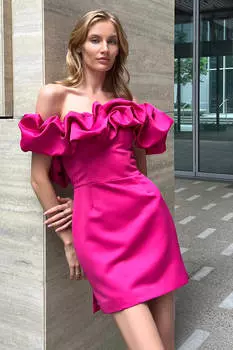 Платье-мини со сборкой "Безе"