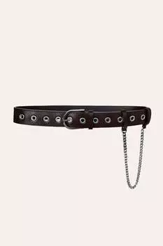 Ремень кожаный с серебряной фурнитурой