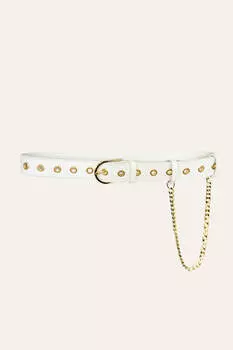 Ремень кожаный с золотой фурнитурой