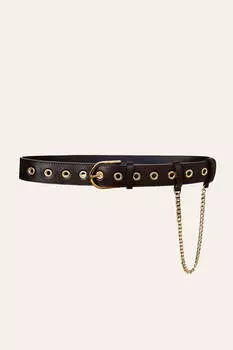 Ремень кожаный с золотой фурнитурой