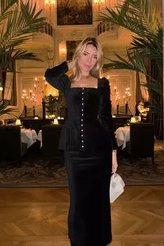 Топ из бархата с длинным рукавом