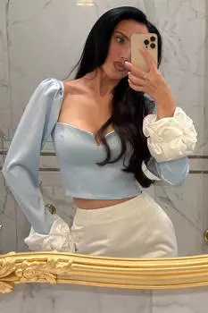 Топ со съемными манжетами