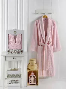 Банный халат Zenit цвет: розовый (3XL)