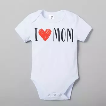 Детское боди Love Mom Цвет: Белый (9-12 мес)