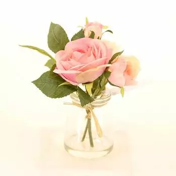 Искусственные цветы Pink Rose (18 см)