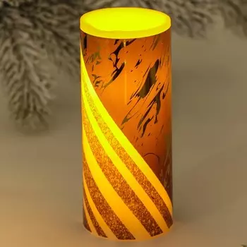 Электрическая свеча Черное с золотом (5х5х12,5 см)