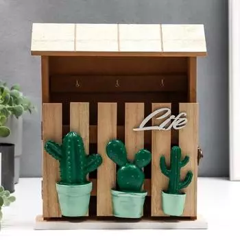 Ключница Кактусы в горшочках. Home (6х22х27 см)