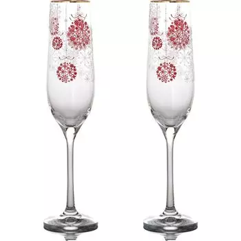 Набор бокалов для шампанского Красные Шары (190 мл - 2 шт)