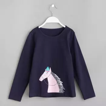 Джемпер Розовая лошадка Цвет: Темно-Синий (4-5 лет)