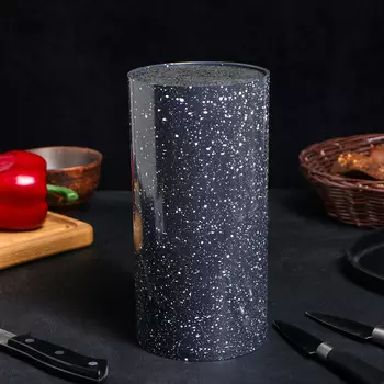 Подставка для ножей Черный гранит (11х11х22 см)
