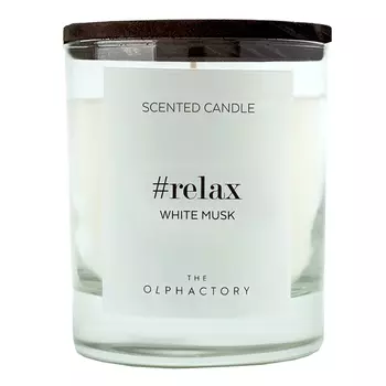 Свеча ароматическая The Olphactory Relax Black Белый Мускус (40 ч)