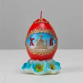Свеча Пасхальное яйцо в цветах (11,5 см)