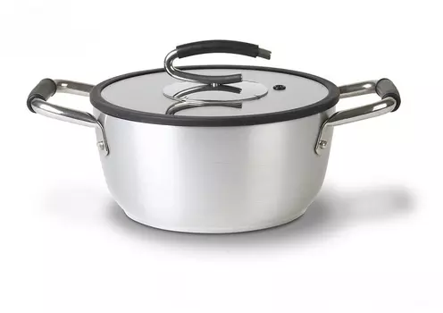 TVS Splendida Кастрюля 24см,об.3,5,стекл/кр,сер,индукция