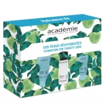 Academie - Дорожный набор Hydraderm (молочко мягкий-пилинг 2 в 1, 40 мл + увлажняющий тоник, 50 мл + мягкий увлажняющий крем-бархат, 15 мл)