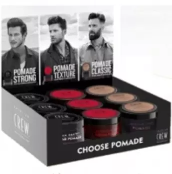 American Crew Choose Pomade Display - Дисплей "Выберите свой стайлинг" ( pomade 85гр х3, heavy hold pomade 85гр х3, cream pomade 85гр х3)