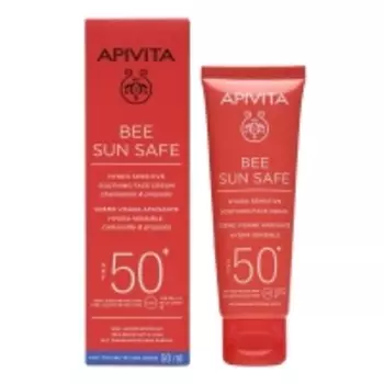 Apivita - Солнцезащитный успокаивающий крем для чувствительной кожи лица SPF50+, 50 мл