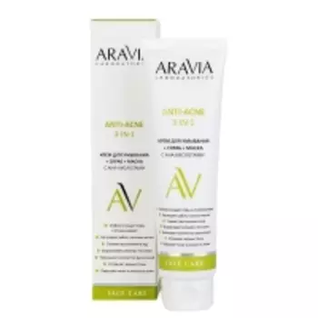 Aravia Laboratories - Крем для умывания с AHA-кислотами 3 в 1 Anti-Acne, 100 мл
