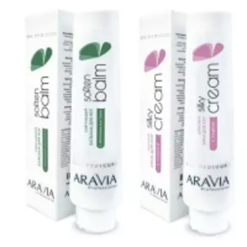 Aravia Professional - Смягчающий бальзам для ног с эфирными маслами "Soft Balm", 100 мл + Шёлковый крем для ног с пудрой "Silky Cream", 100 мл