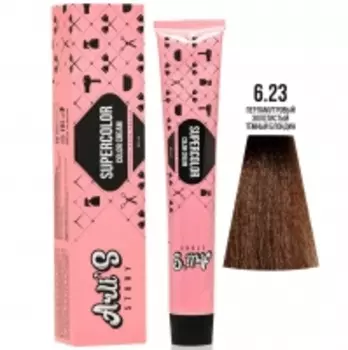 Arli's Story Cтойкая крем-краска с кератином Supercolor Color Cream, 6.23 Перламутровый золотистый темный блондин, 60 мл