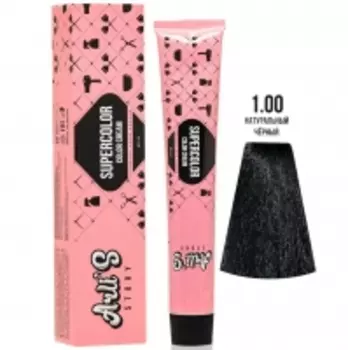 Arli's Story Cтойкая крем-краска с кератином Supercolor Color Cream, 1.00 Натуральный черный, 60 мл