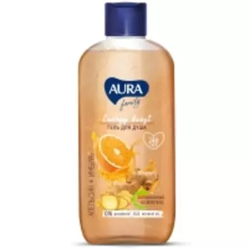 Aura - Тонизирующий гель для душа "Апельсин и имбирь" для всей семьи, 400 мл