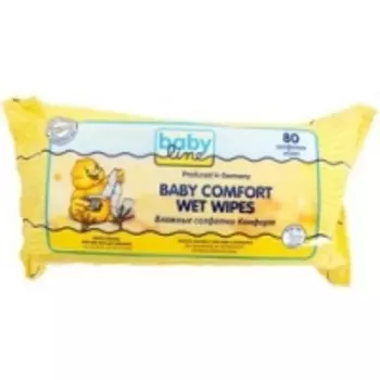 Babyline Baby Comfort Wet Wipes - Салфетки влажные Комфорт с алоэ вера и ромашкой, 80 шт