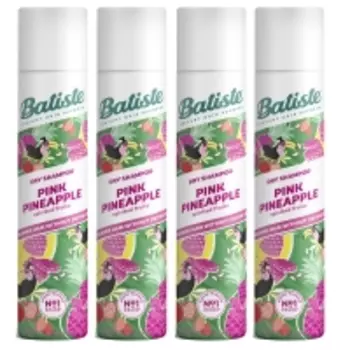 Batiste Pink Pineapple - Сухой шампунь для волос Pink Pineapple с фруктовым ароматом, 4х200 мл