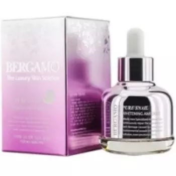 Bergamo Pure Snail Whitening Ampoule - Сыворотка с экстрактом муцина улитки, 30 мл