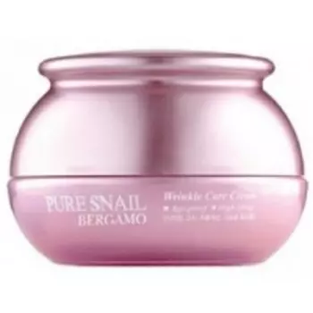 Bergamo Pure Snail Wrinkle Care Cream - Крем для лица с муцином улитки антивозрастной, 50 мл