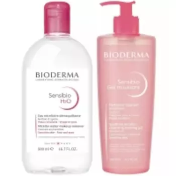 Bioderma - Набор для очищения чувствительной кожи: гель, 500 мл + мицеллярная вода, 500 мл