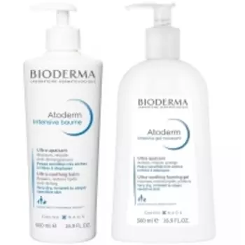Bioderma - Набор для сухой кожи тела: бальзам, 500 мл + гель, 500 мл