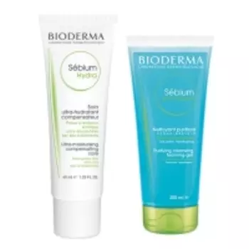 Bioderma - Крем Гидра, 40 мл + Очищающий гель мусс без помпы, 200 мл