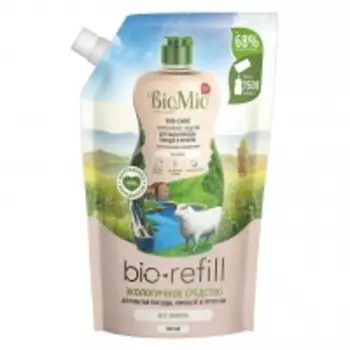 BioMio - Экологичное средство без запаха для мытья посуды (сменный блок), 500 мл Refill