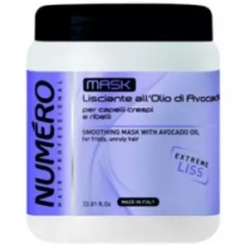 Brelil Numero Liss - Маска разглаживающая с маслом авокадо для пушистых и непослушных волос, 1000 мл
