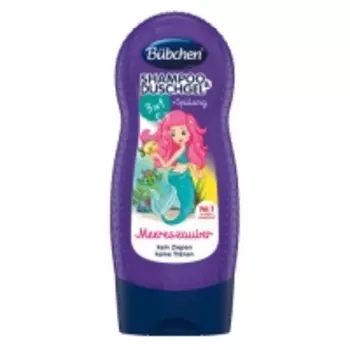 Bubchen - Детский шампунь, ополаскиватель и гель для душа 3 в 1 «Русалочка», 230 мл