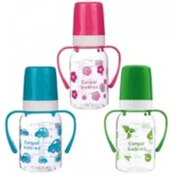 Canpol - Бутылочка тритановая с ручками с силиконовой соской 3+, 120 мл.