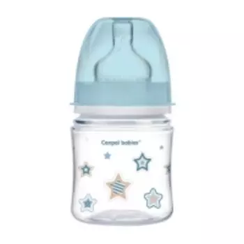 Canpol PP EasyStart Newborn baby - Бутылочка с широким горлышком антиколиковая, 120 мл, 0+, цвет: голубой, 1 шт