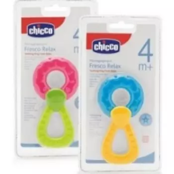 Chicco Fresh Relax - Прорезыватель с 4-х месяцев, Кольцо, голубое, охлаждающий