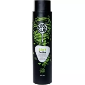 Cool Rule Hair - Средство 3в1 для мужчин "Мятный торнадо": шампунь, кондиционер и гель для душа, 400 мл