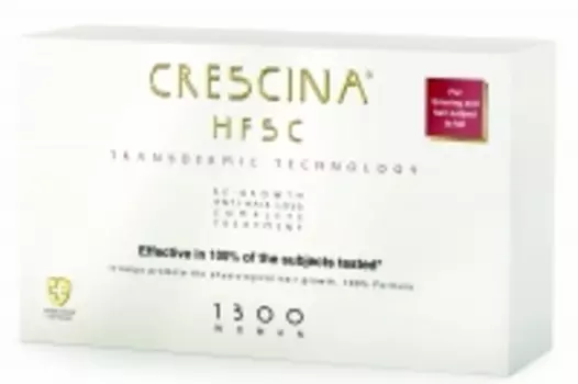 Crescina - 1300 Комплекс Transdermic для женщин: лосьон для возобновления роста волос №10 + лосьон против выпадения волос №10